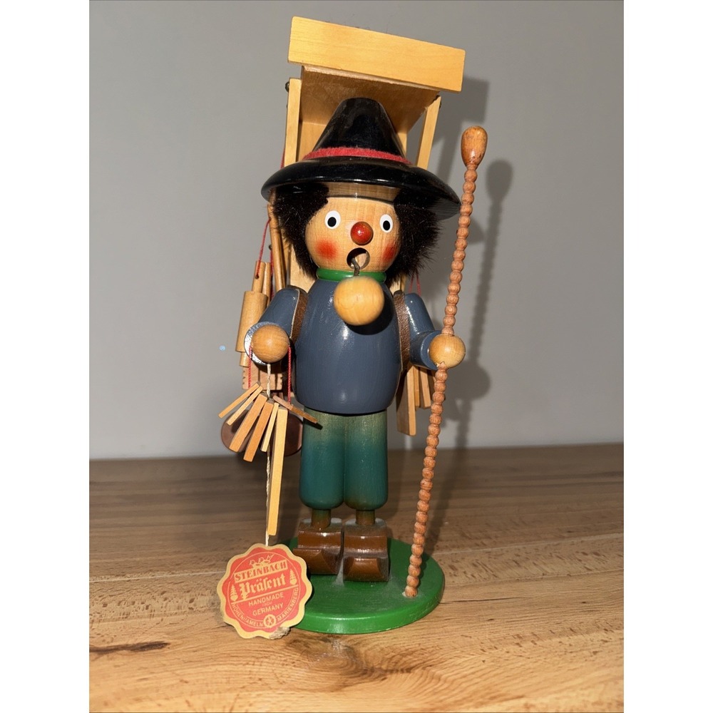 Vintage Steinbach Smoker Mercator Peddler Wood Incense Burner 11"H